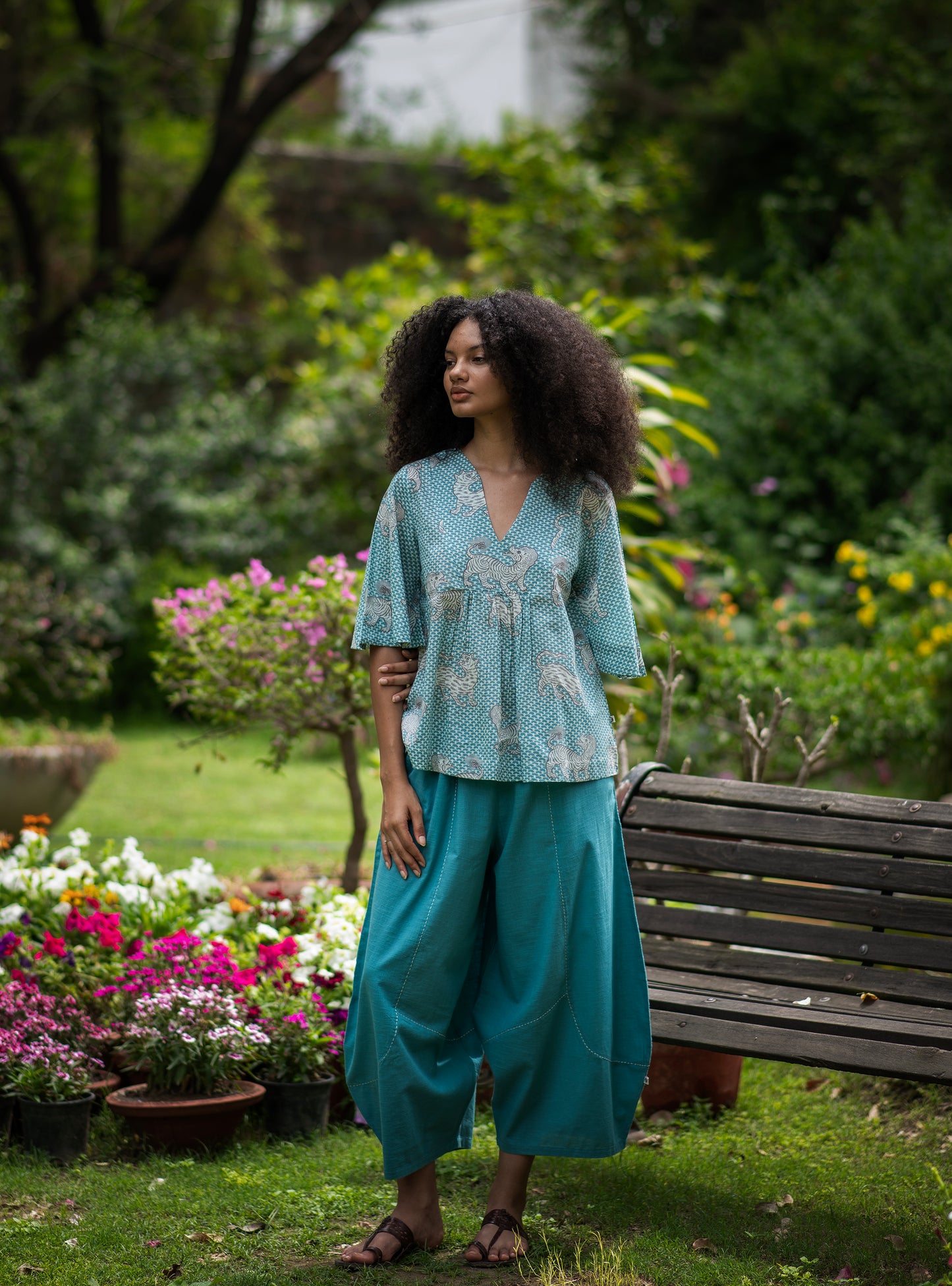 Kite Top : Tiger Turquoise Voile
