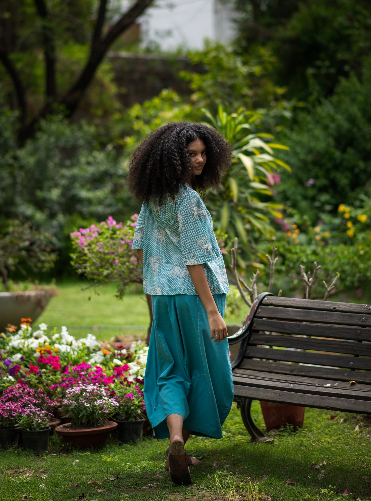 Kite Top : Tiger Turquoise Voile