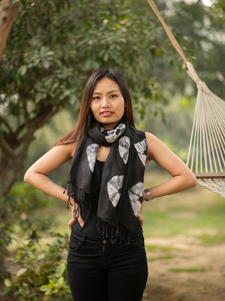 Stole : Tie Dye Circle Black