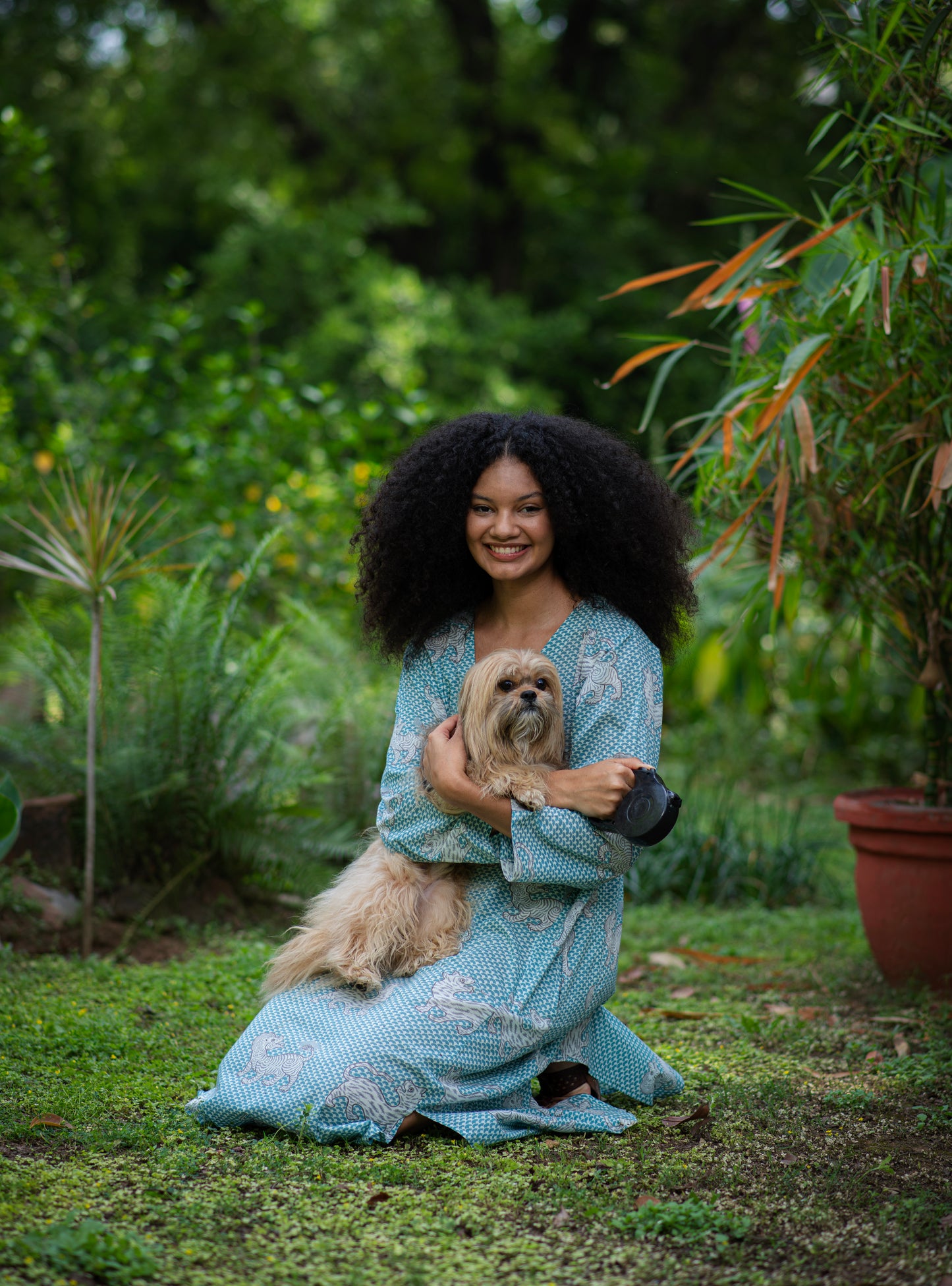 Mala Kaftan : Tiger Turquoise Voile
