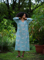 Mala Kaftan : Tiger Turquoise Voile
