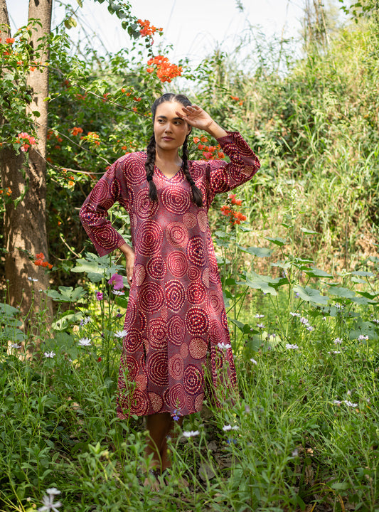 Mala Kaftan: B Dots Red