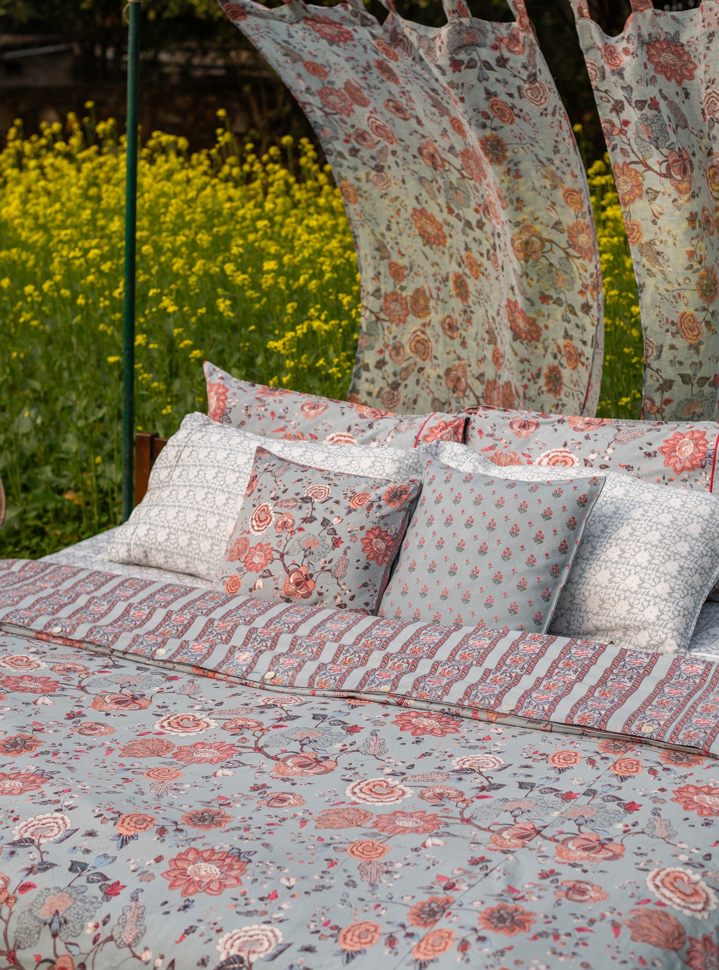 Printed Duvet Cover  : Malabar Celeste