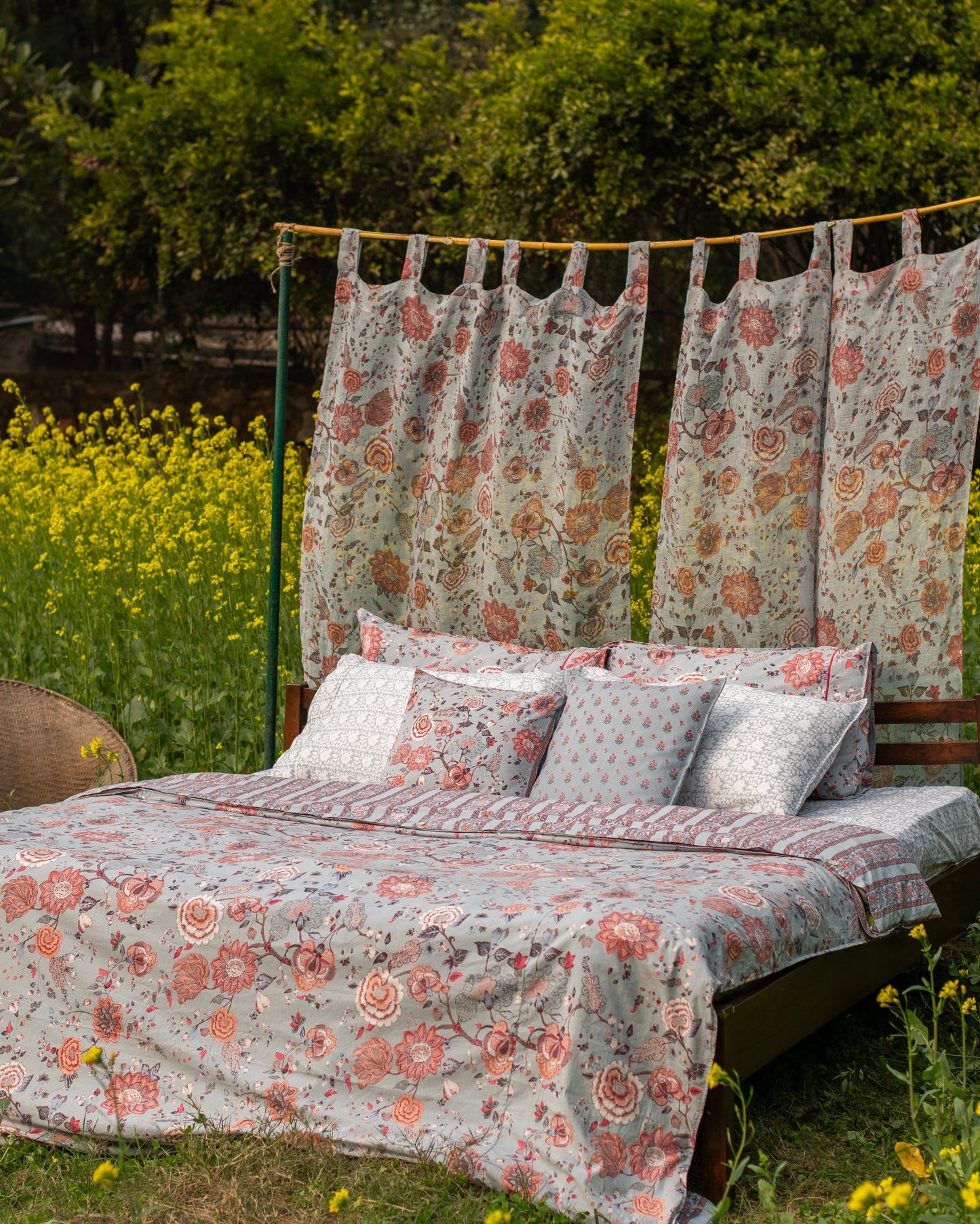 Printed Duvet Cover  : Malabar Celeste