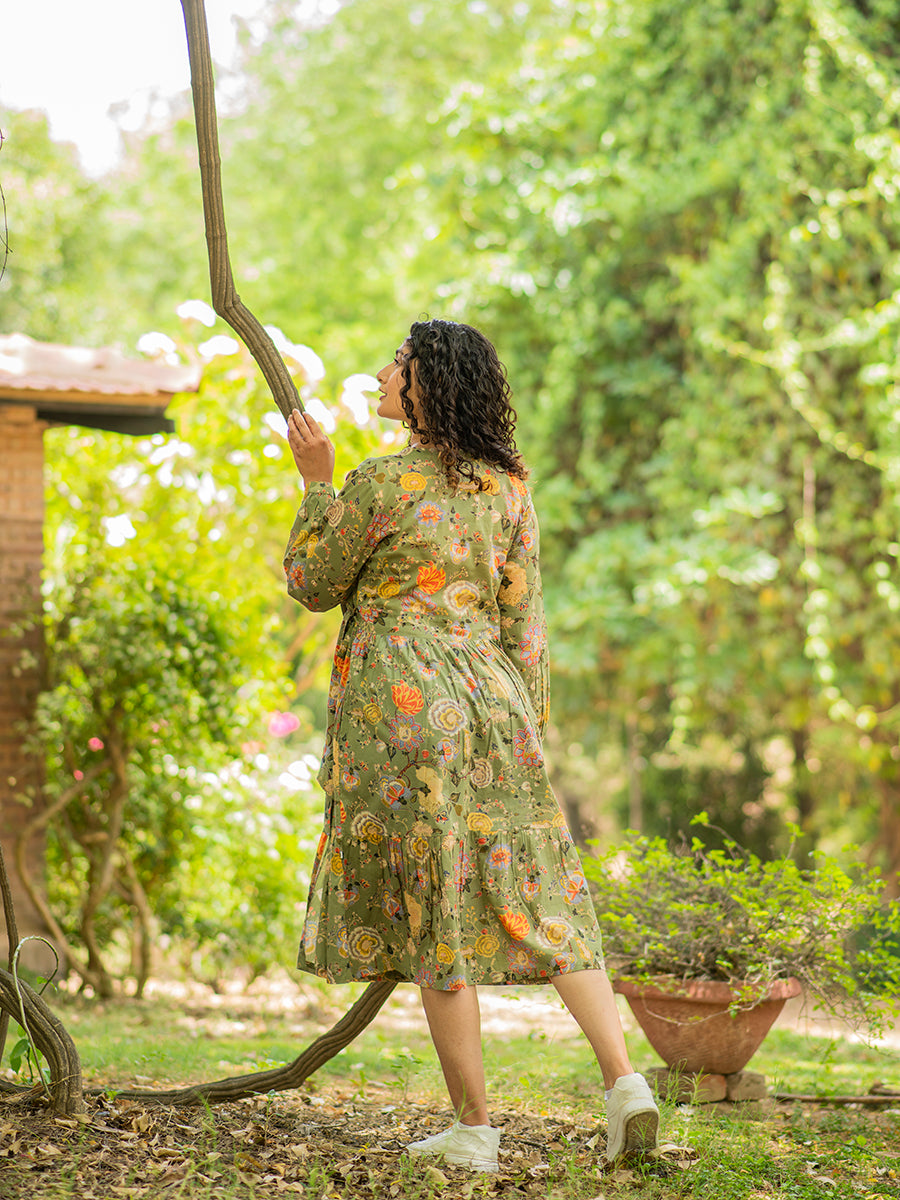Angrezi Wrap  : Malabar Olive Voile