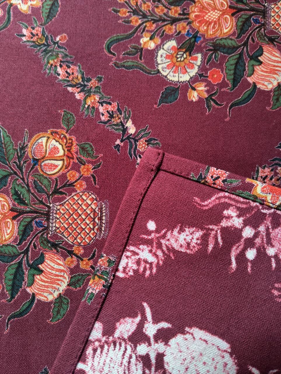 Printed Placemat Set of 2 : Gamla Dark Cherry