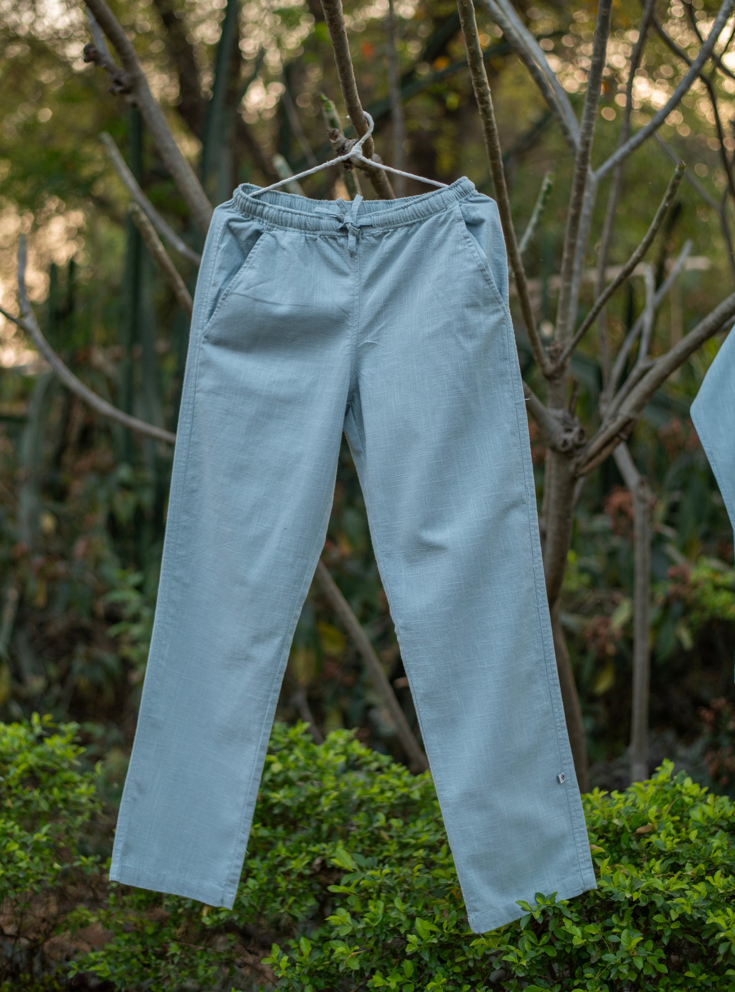 Mens House Pant :  Solid  Celeste Textured