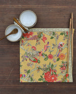 Printed Cocktail Napkin Set of 2 :  Bird  Yellow | Sheeting