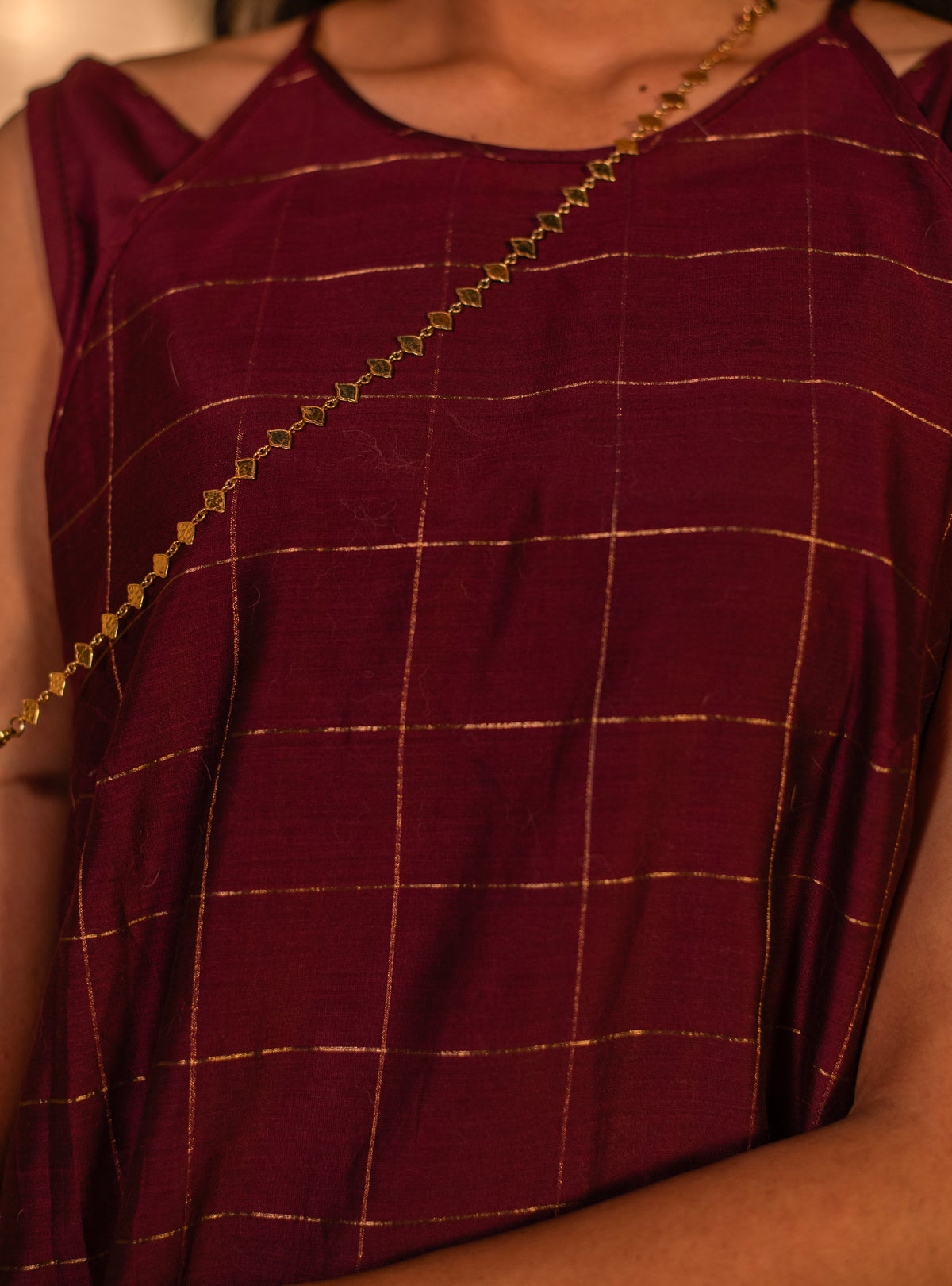 Over Dress :  Burgandy Maheshwari