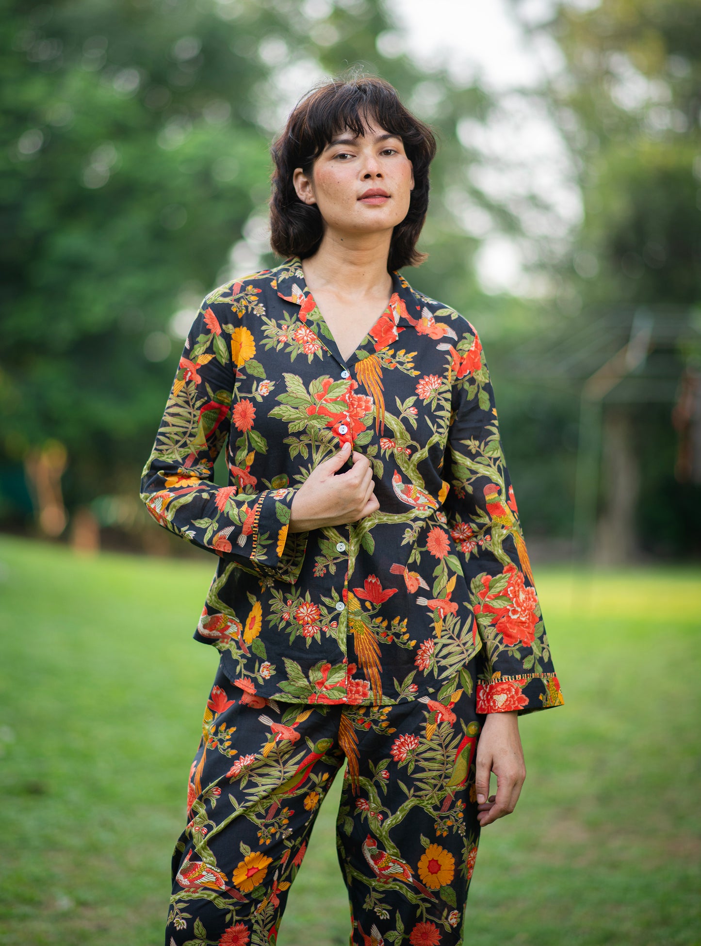 Vanessa PJ Set Bird : Black Voile