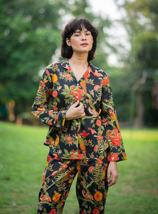 Vanessa PJ Set Bird : Black Voile