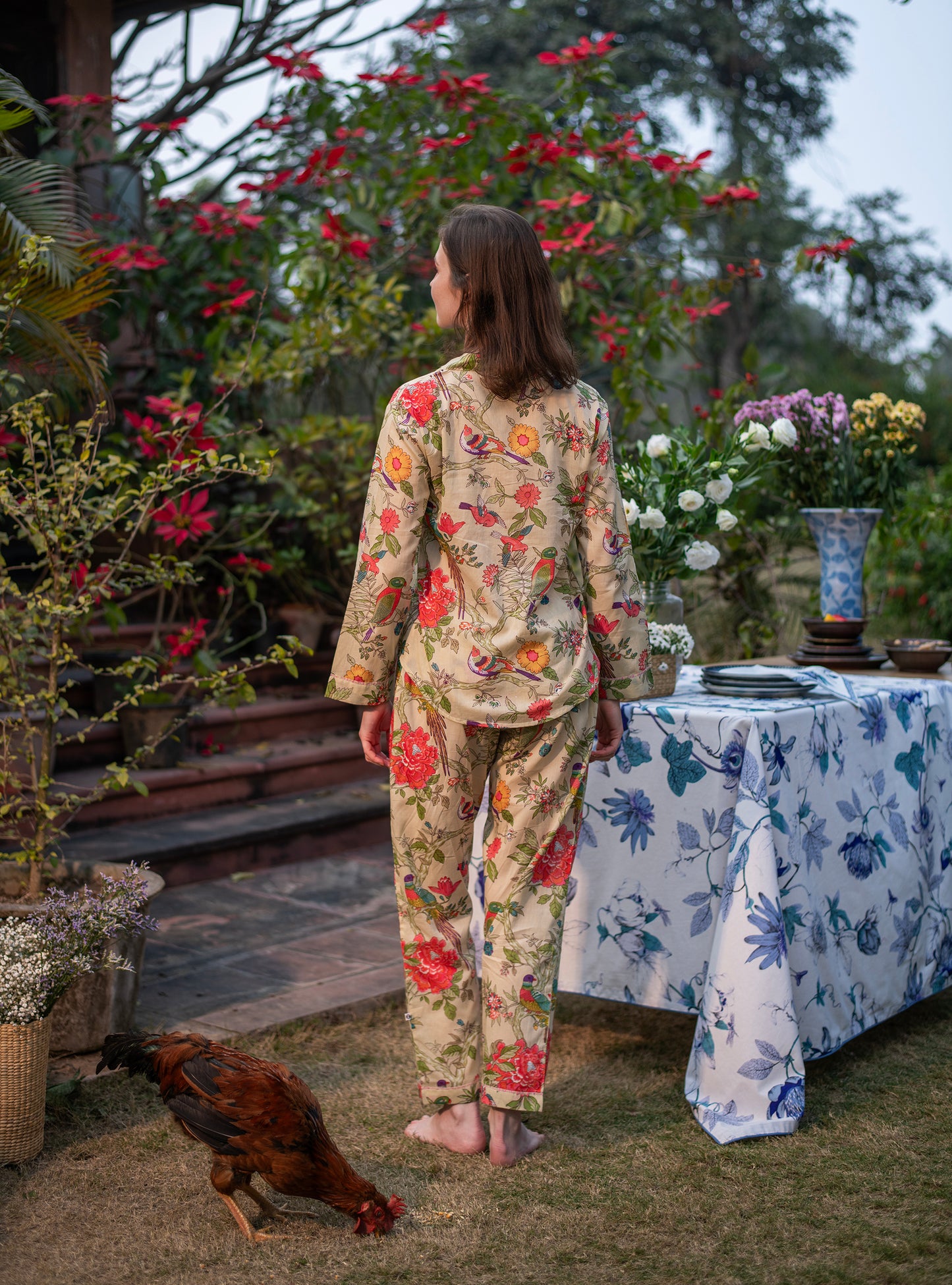 Vanessa PJ Set  : Bird Lime Voile