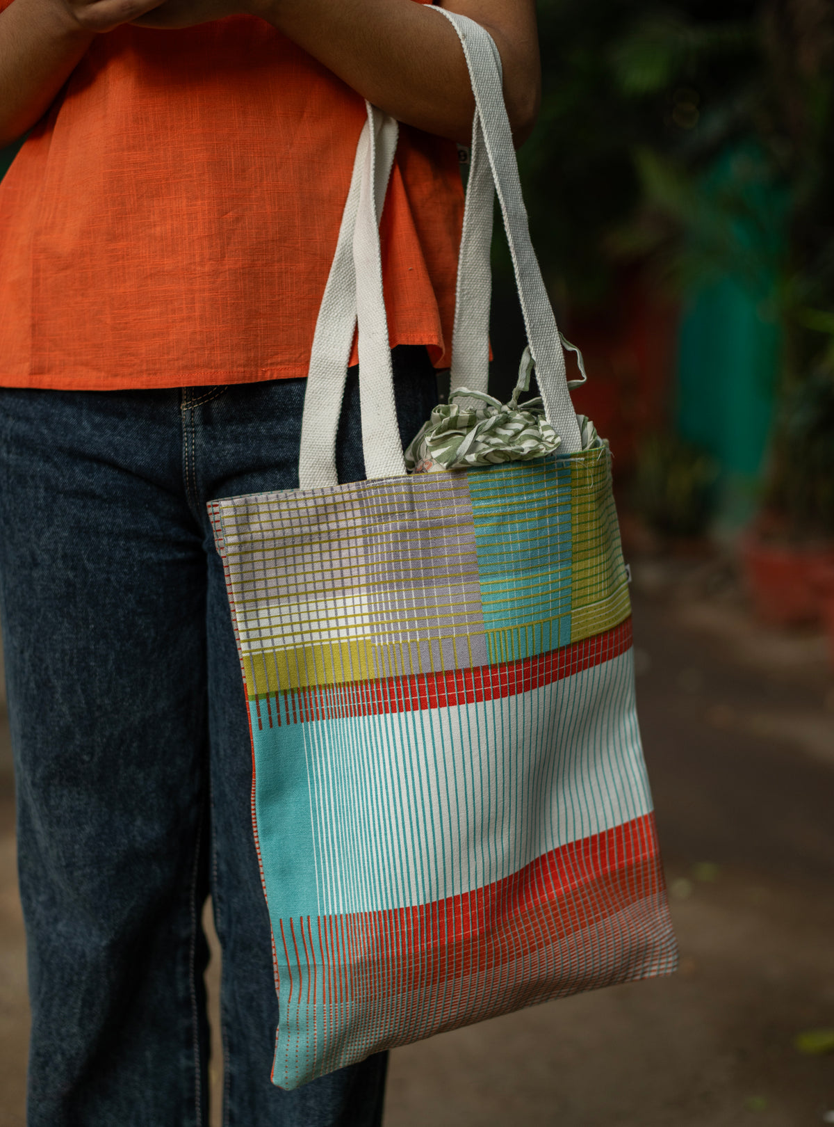 Palak Tote : Recoco Multi Duck Canvas