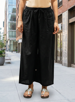 Palazzo Pant Embroidered : Solid Black Voile