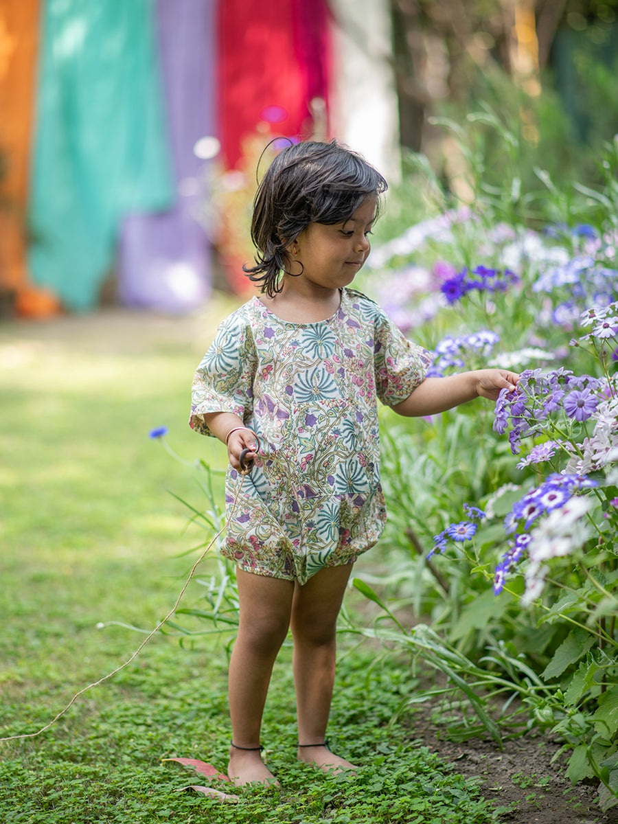 Baby Romper : Palm Ice Voile