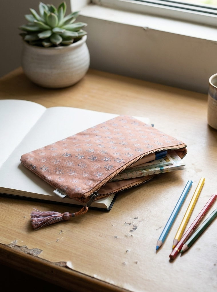 Pencil Bag : Panna Brick Canvas