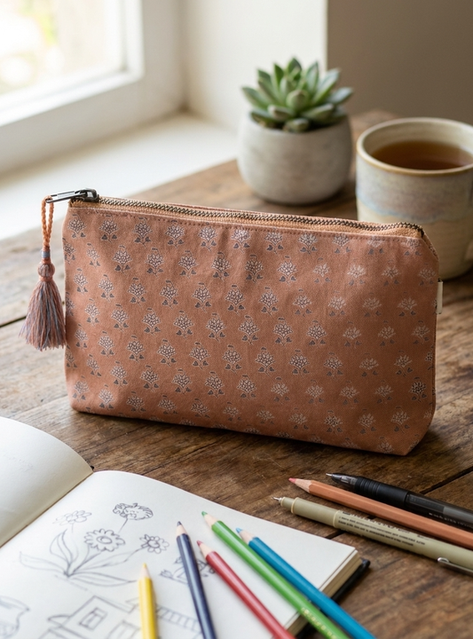 Pencil Bag : Panna Brick Canvas