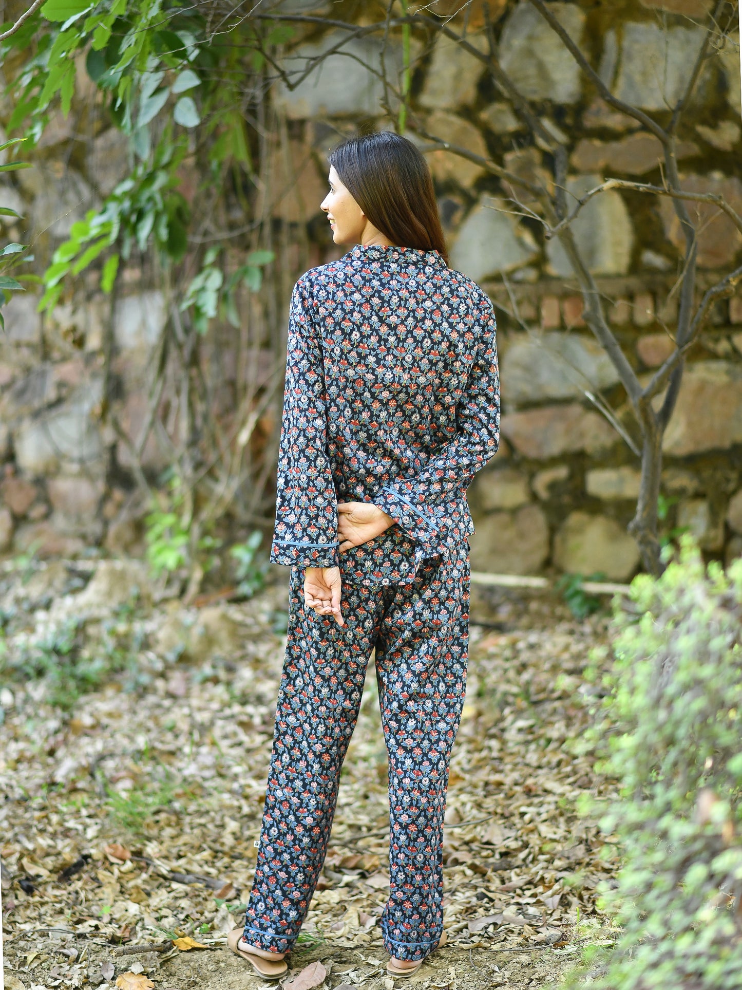 Vanessa Pj Set Chanderi Silk : Eden Black