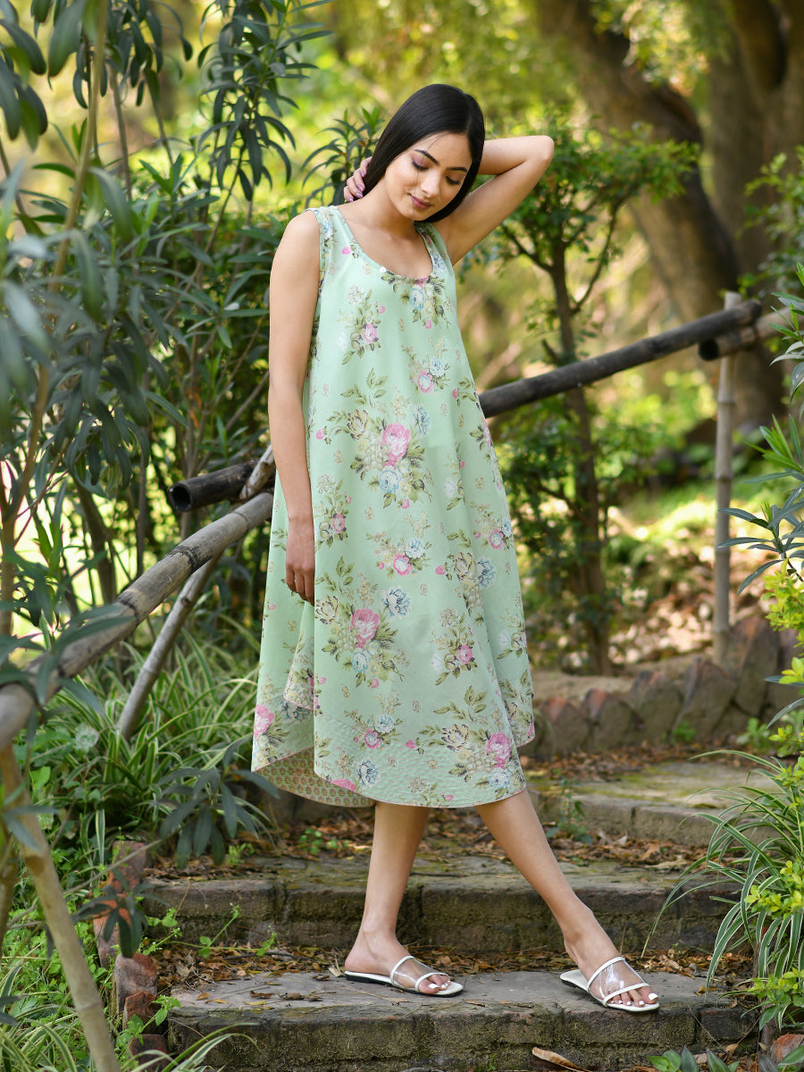 Ann Dress : Potpourri Celadon Voile