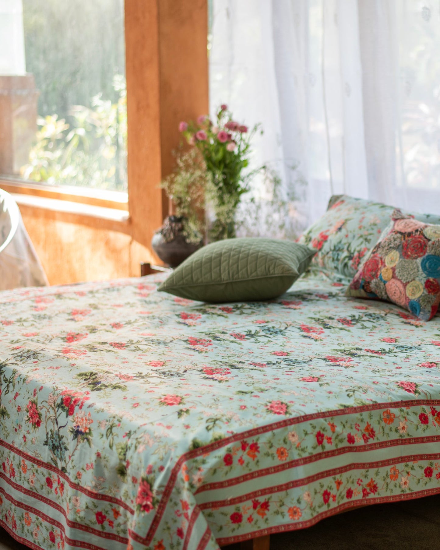 Printed Bed Cover  : Sardinia Sky