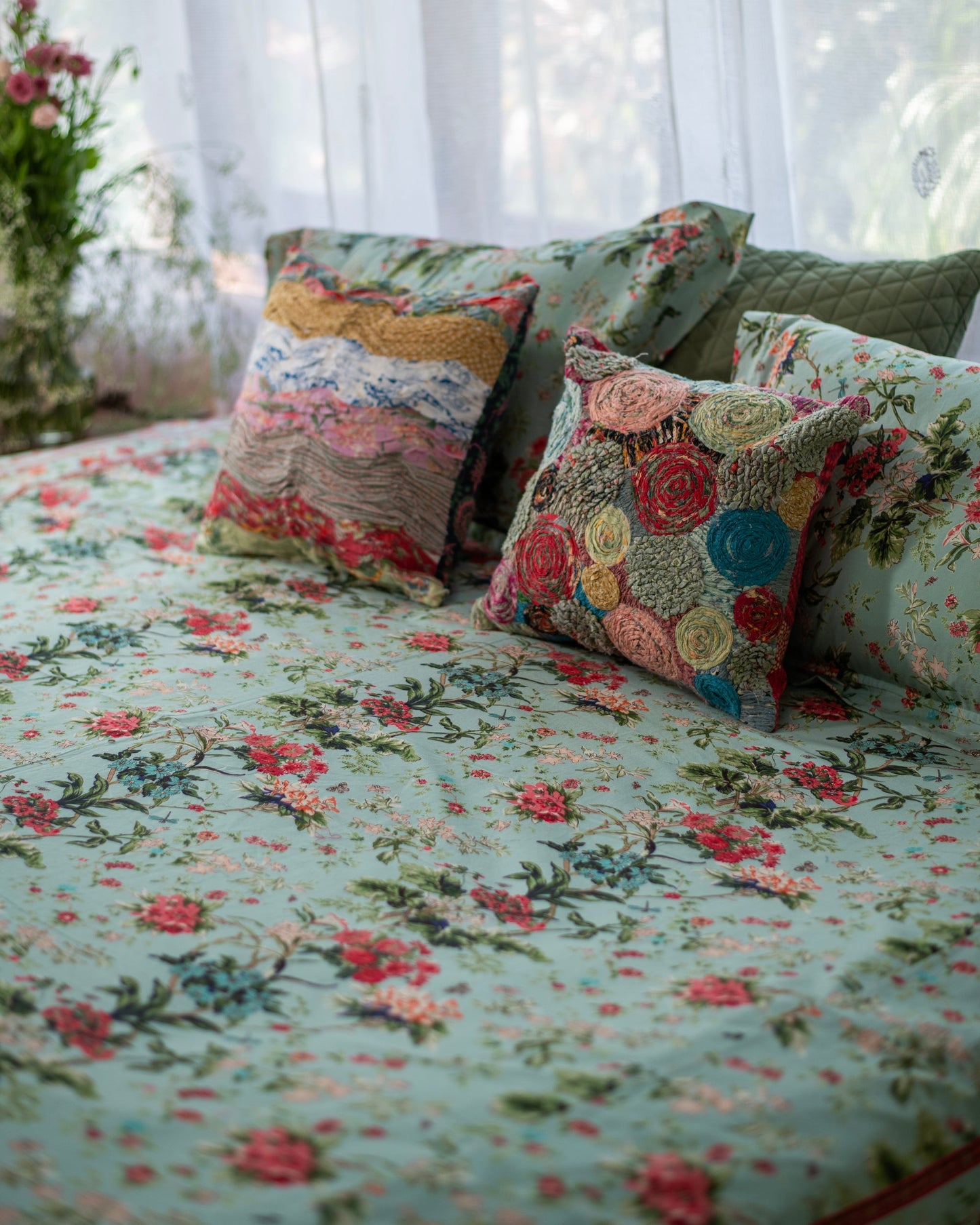 Printed Bed Cover  : Sardinia Sky