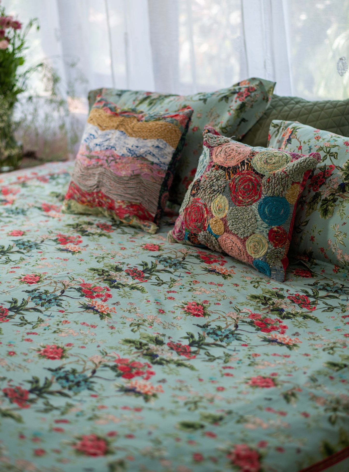 Printed Bed Cover  : Sardinia Sky