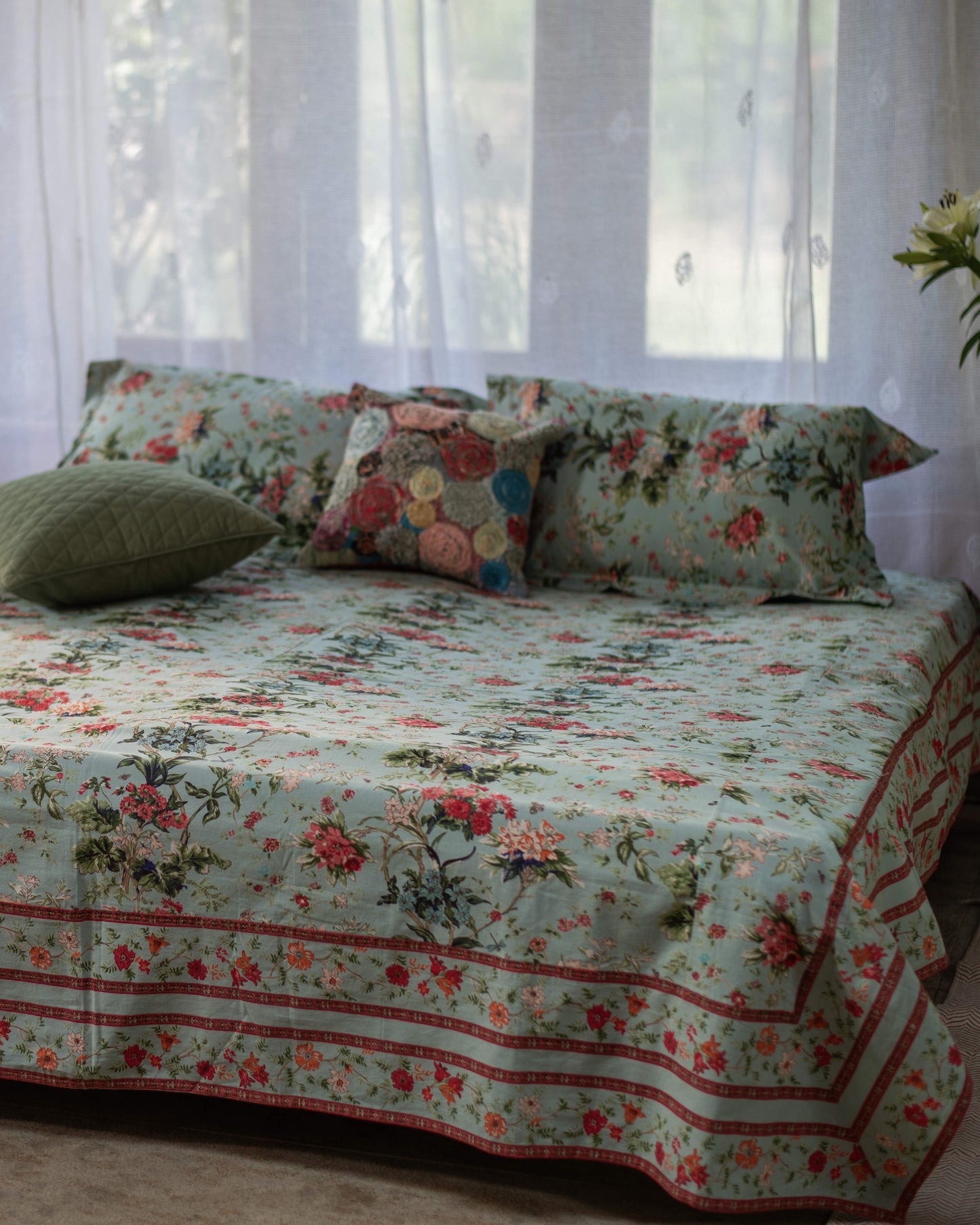 Printed Bed Cover  : Sardinia Sky