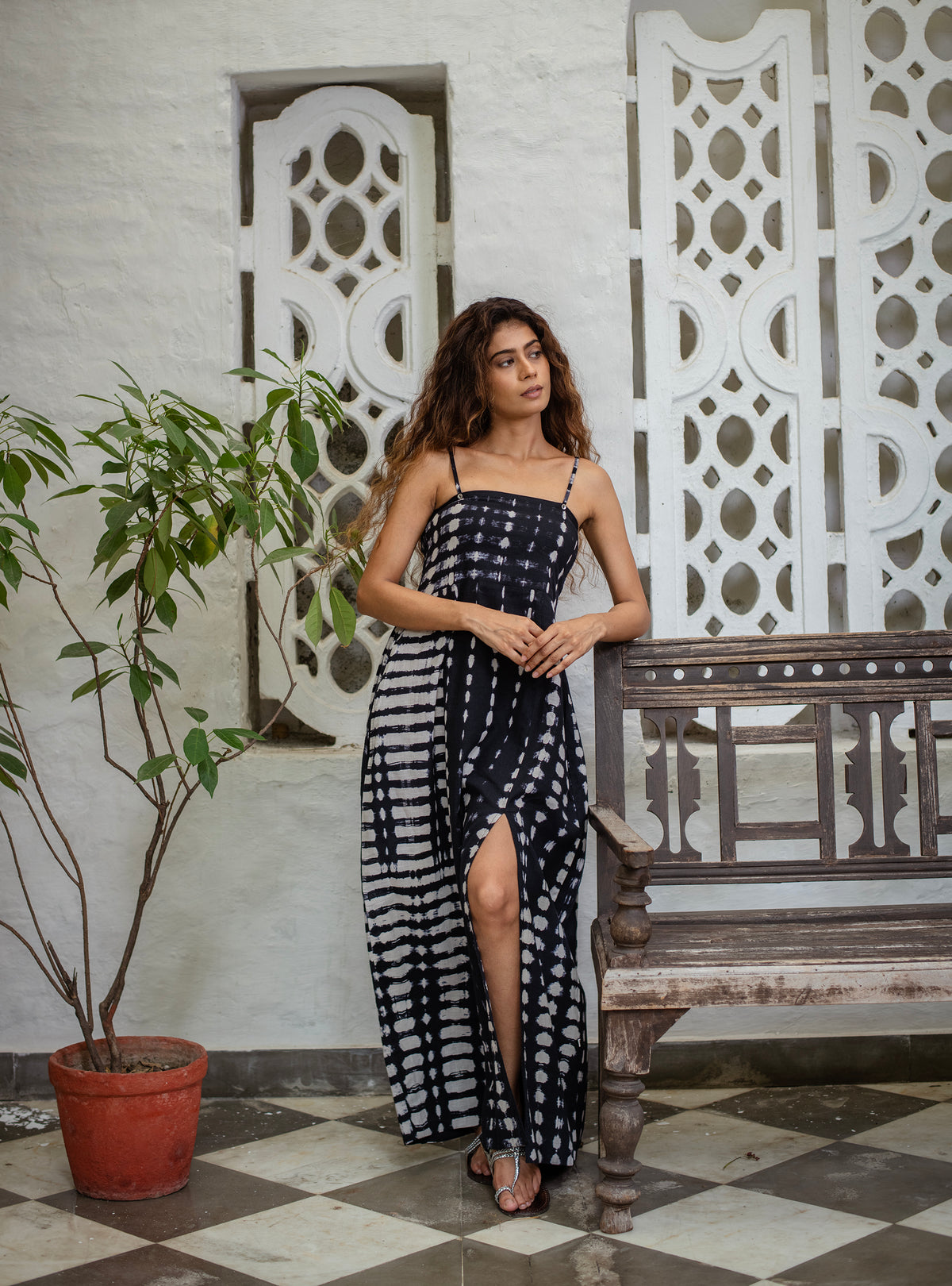 Prom Dress : Tie Dye Black Slub
