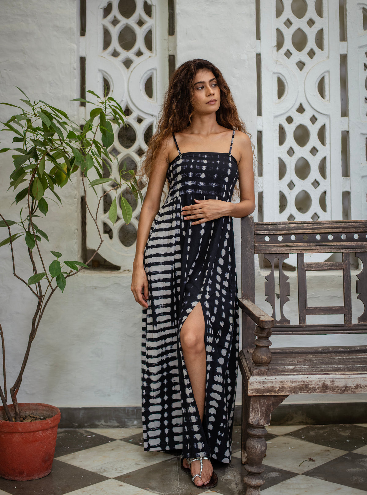 Prom Dress : Tie Dye Black Slub