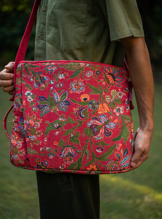 Quilted Laptop Bag  : Hawaii Chilli