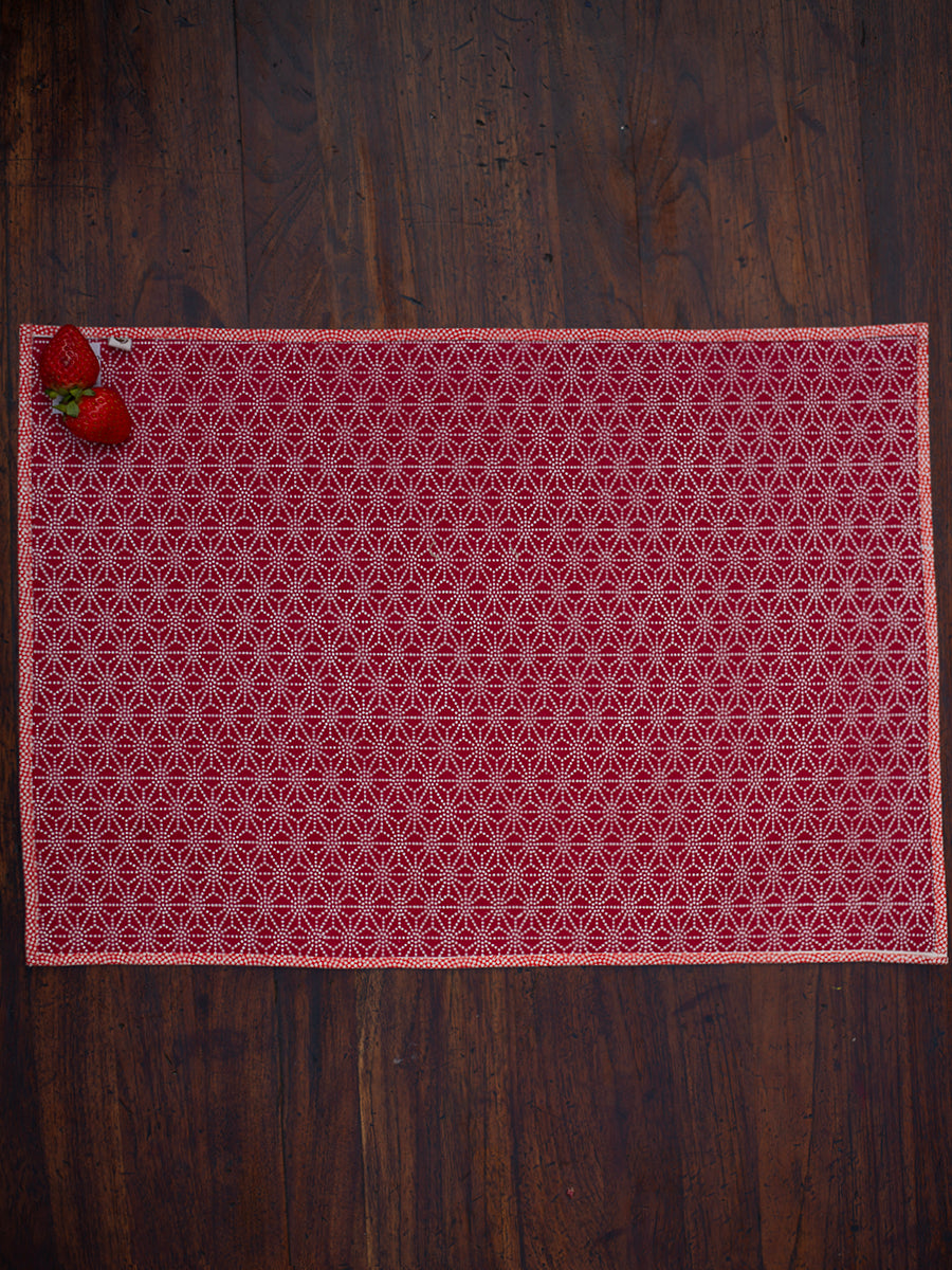 Reversible Placemat : Boro Red