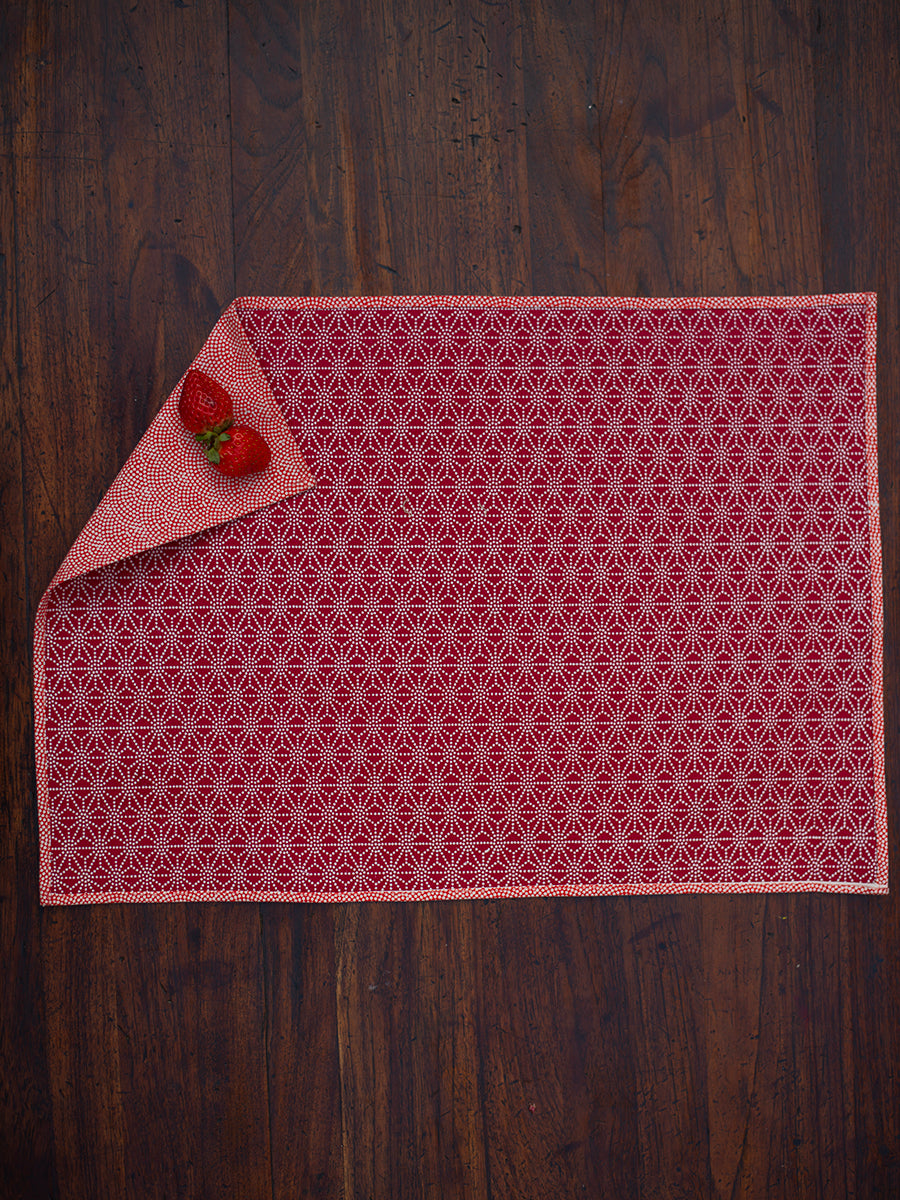 Reversible Placemat : Boro Red