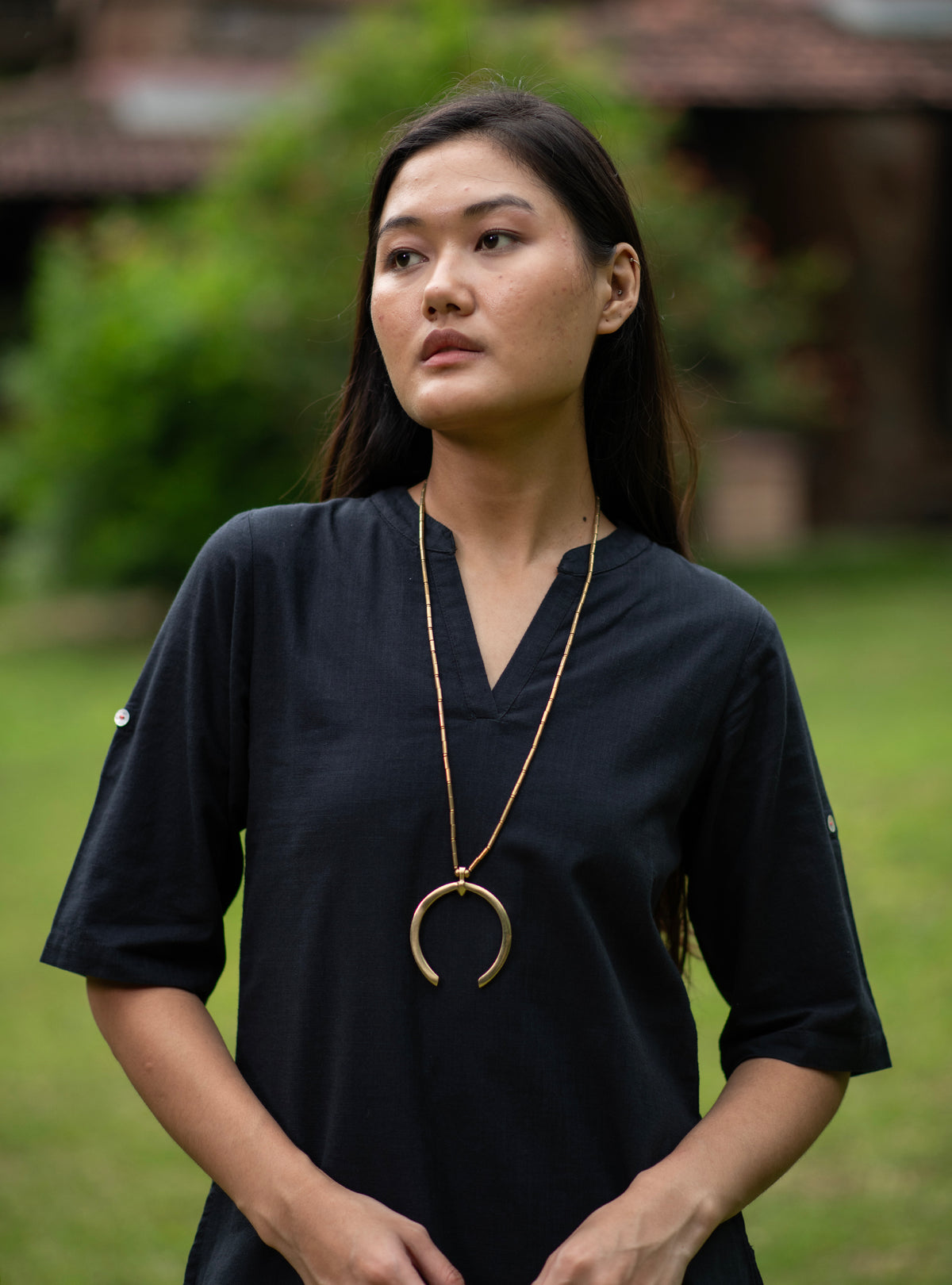 Round Pendent Necklace :   Handcrafted Brass