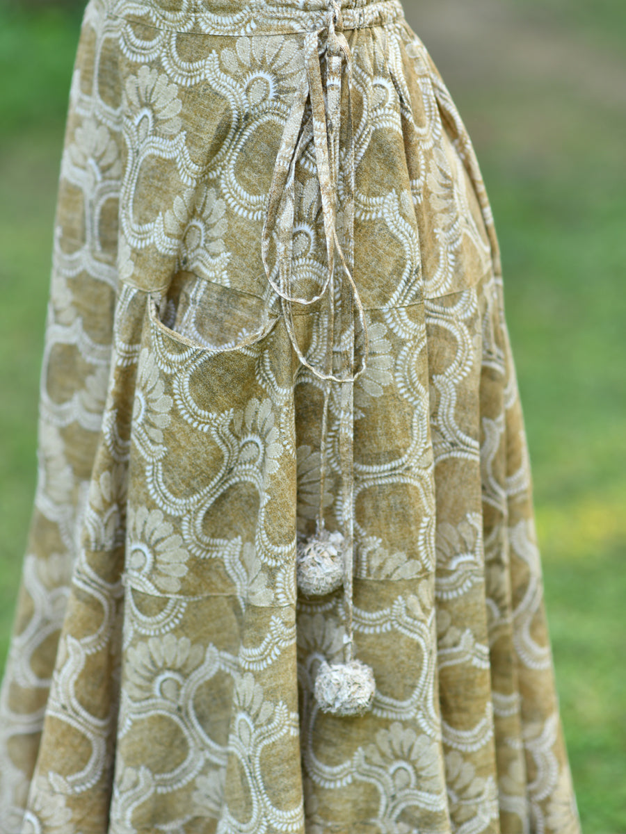 Summer Skirt : Nadia Beige Slub