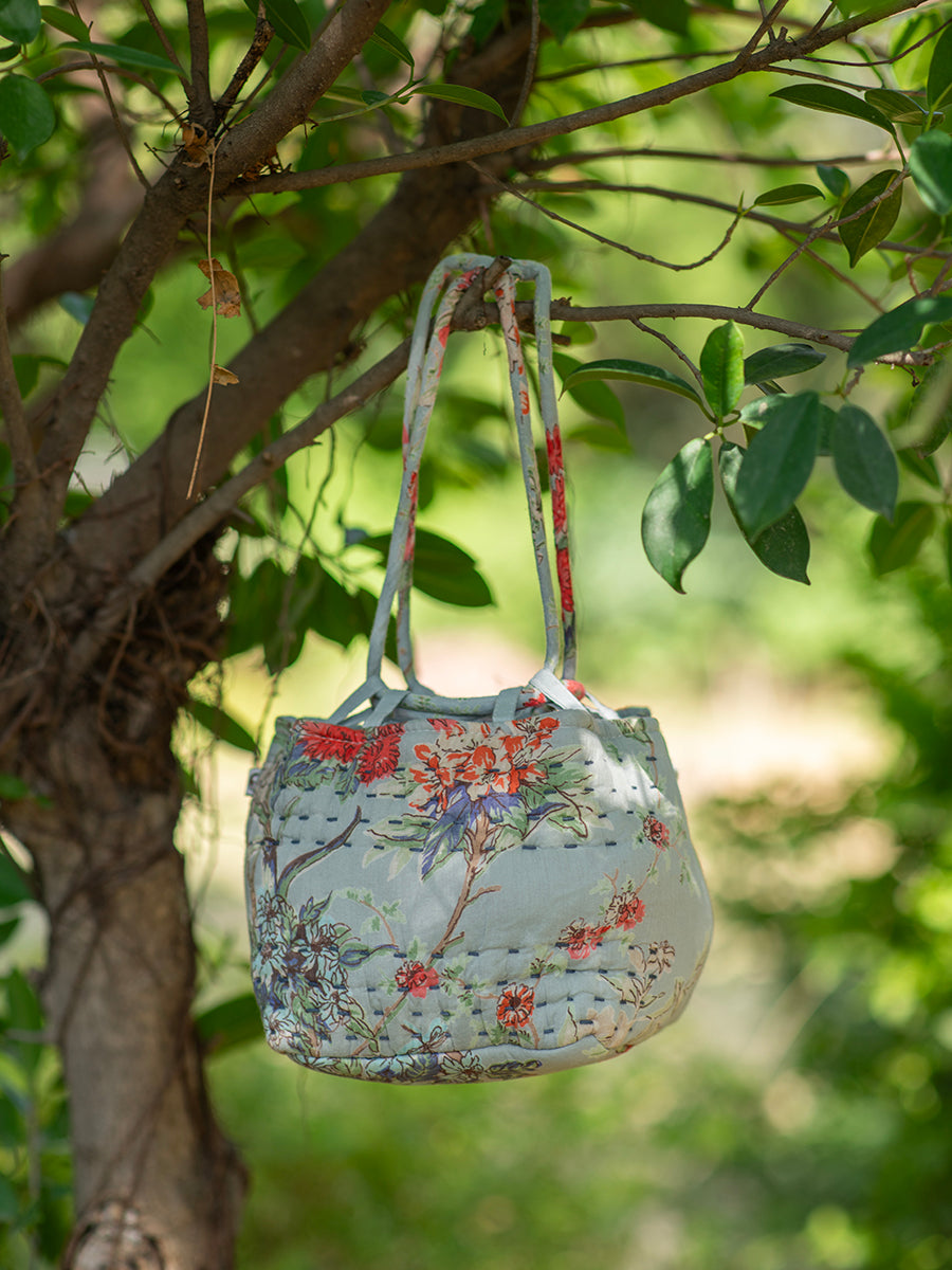 Sardinia Kantha Potly Bag : Sky