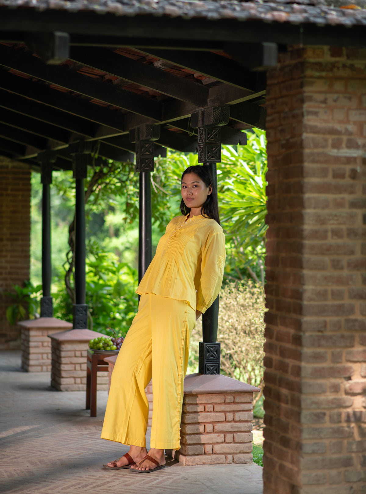 Blake Pant : Solid Yellow Voile