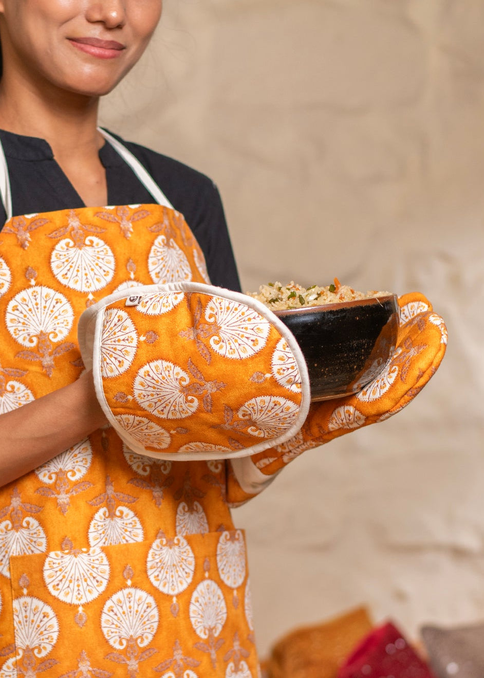 Printed Hot Pad : Shahi Mustard Canvas