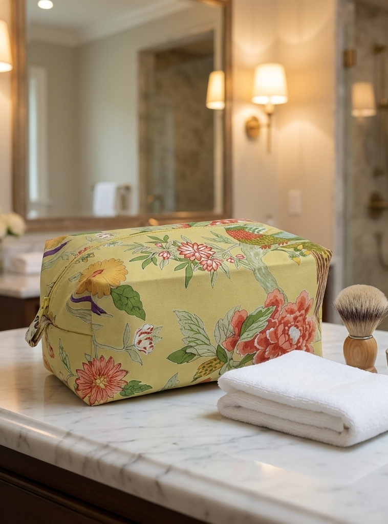 Shaving Bag : Bird Yellow : Canvas