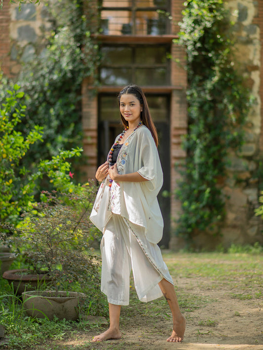 Solid Criss Cross Pant Emb : Country