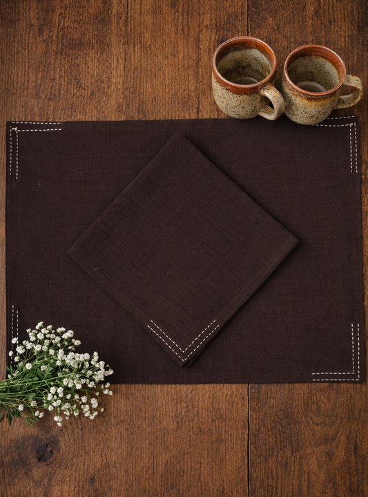 Solid Mat Reversible Set of 2 : Samarkand Beige Textured