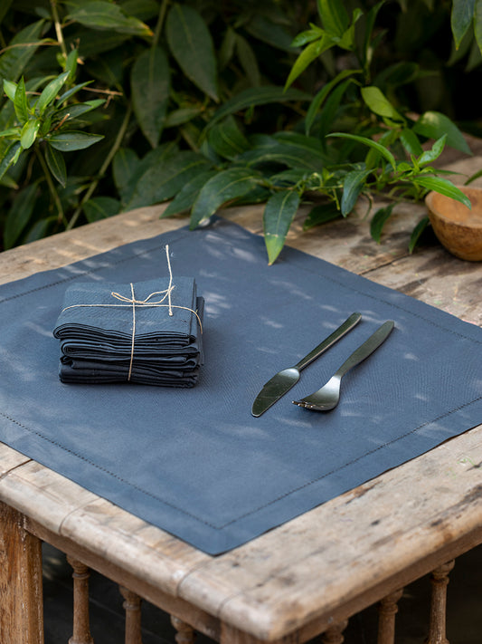 Napkin Beading Set of 2 : Solid Graphite