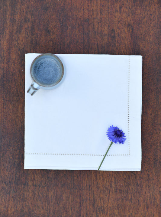 Napkin Set of 2 Beading : Solid White