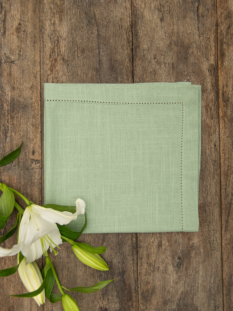 Solid Napkin Set of 2 - Beading :Celadon Sheeting