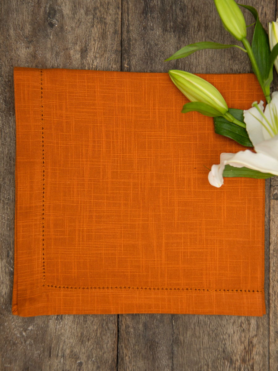 Solid Napkin Set of 2 - Beading :  Orange Sheeting