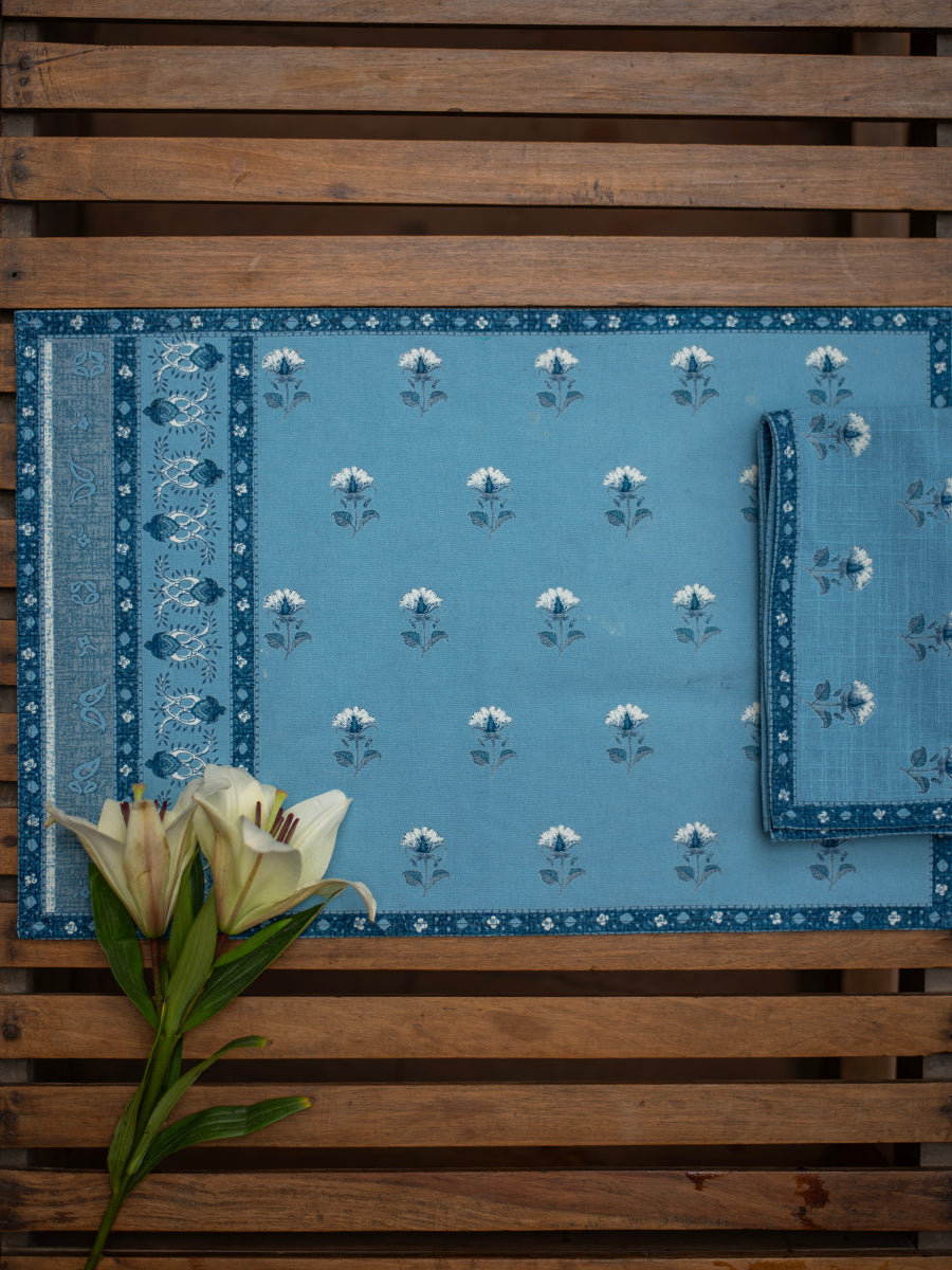 Printed Placemat Set of 2 : Sophia Blue Canvas