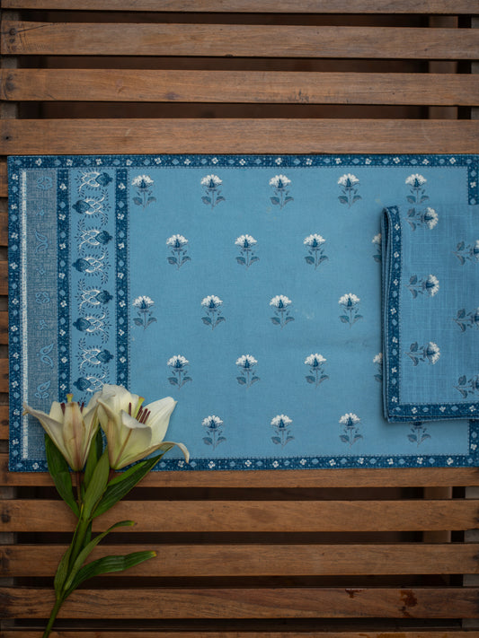 Printed Placemat Set of 2 : Sophia Blue Canvas