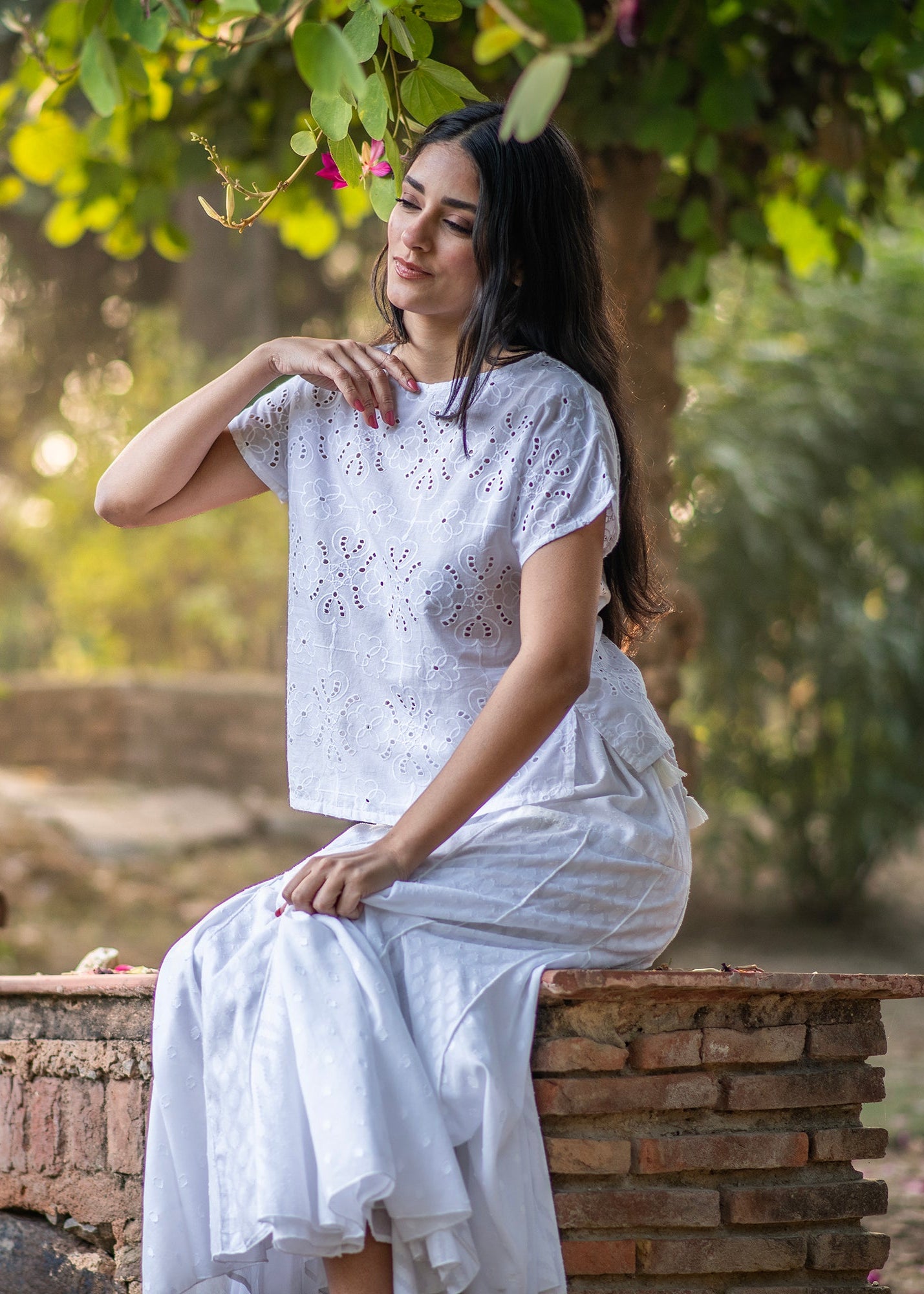 Freya Skirt : Solid White : Cutwork