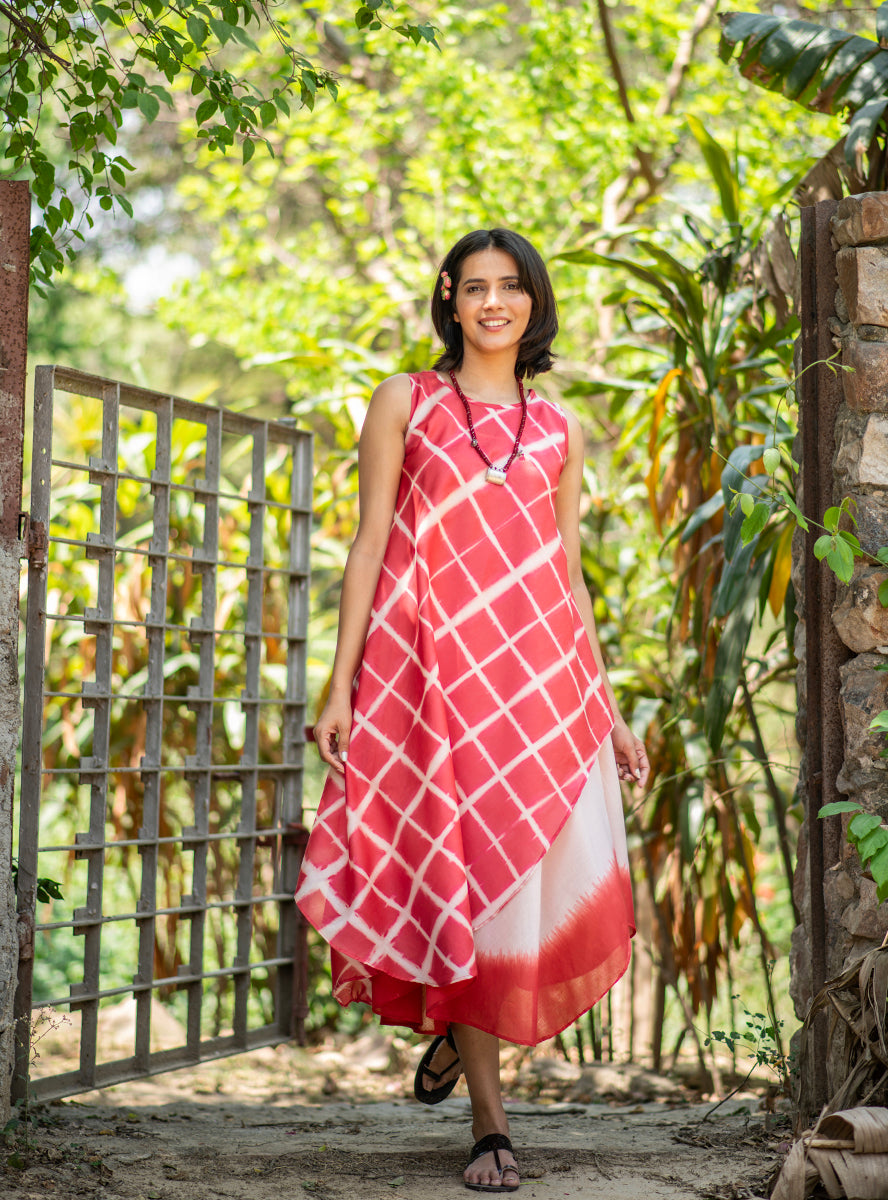 Aphre Slip Dress : Ombre Red Voile