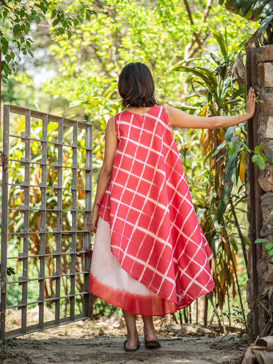 Aphre Slip Dress : Ombre Red Voile