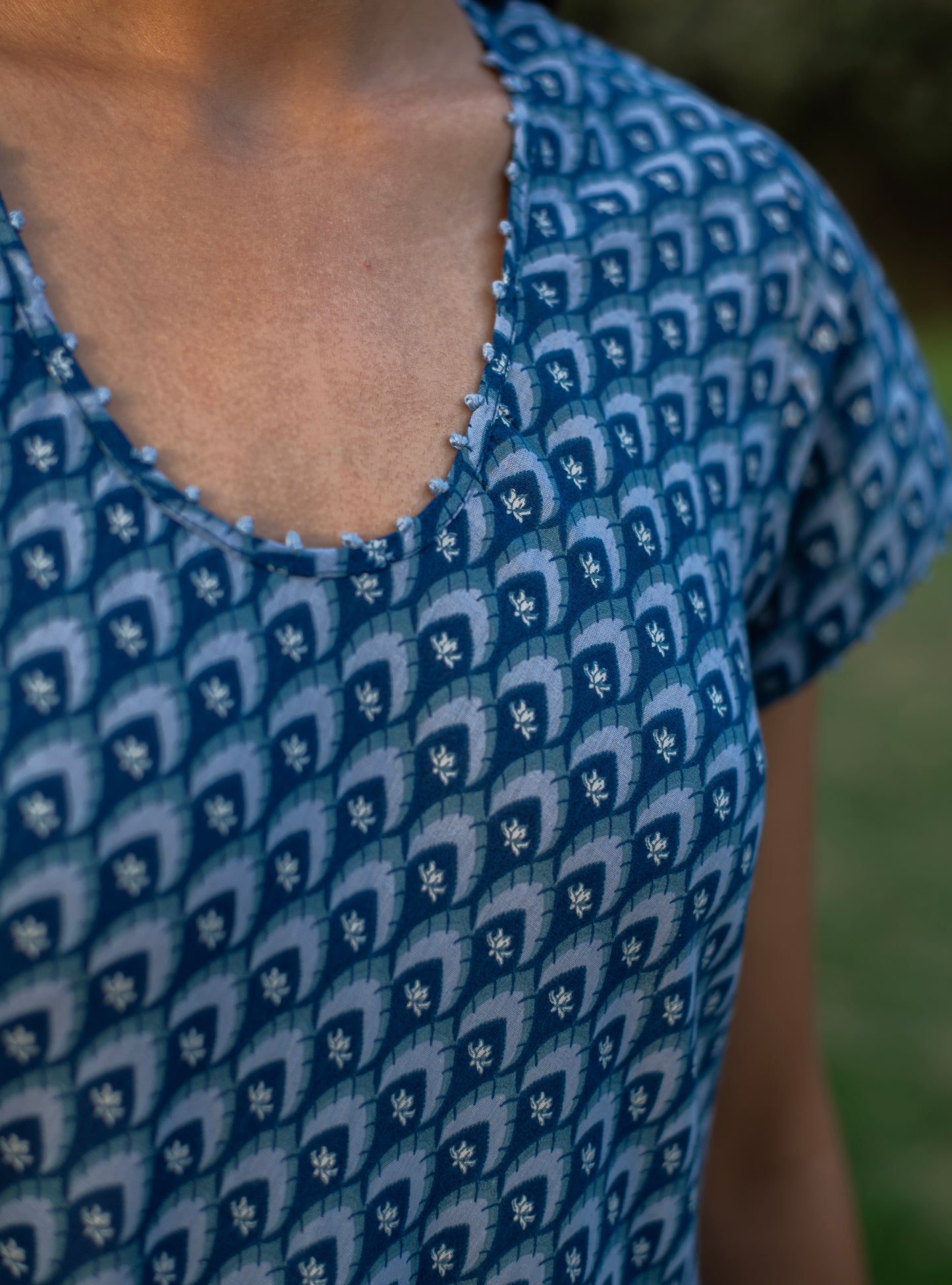 Summer Dress : Taj Blue : Voile
